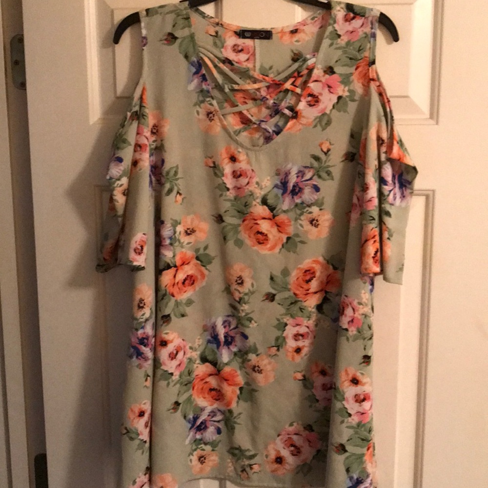 Criss-Cross Floral Top